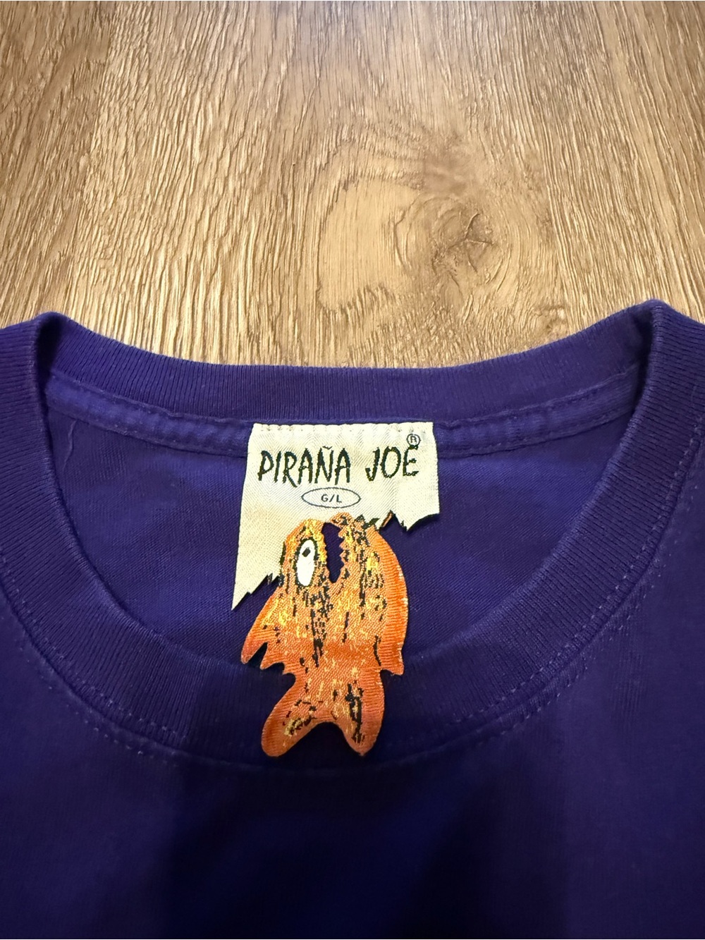 Purple Piranha Joe Tee with Orange Accents / Size Large Tshirt - Picture 4 of 4